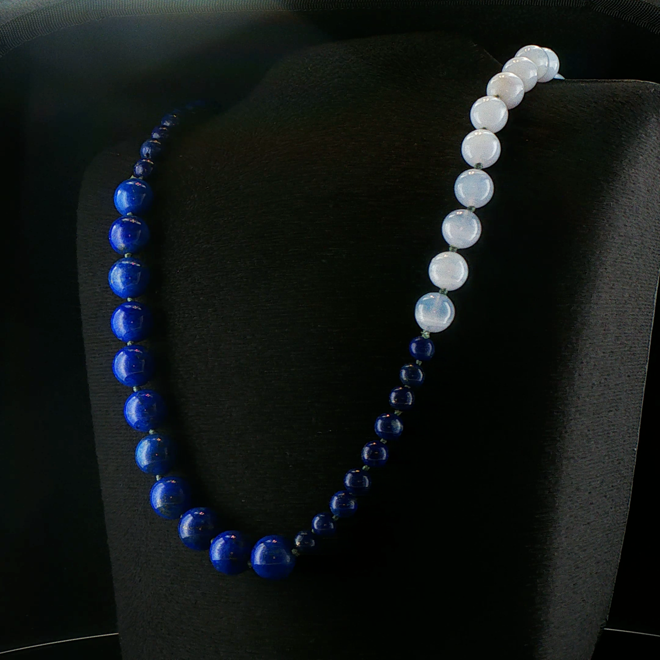 Lapis and Chalcedony Lariat