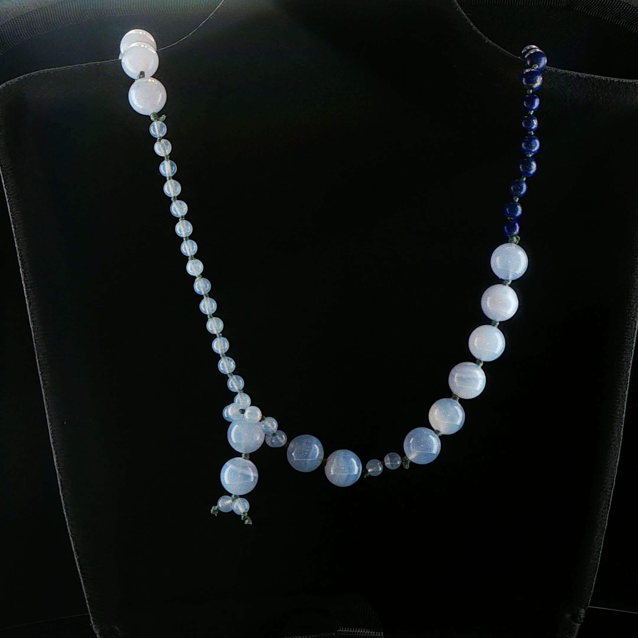 Lapis and Chalcedony Lariat