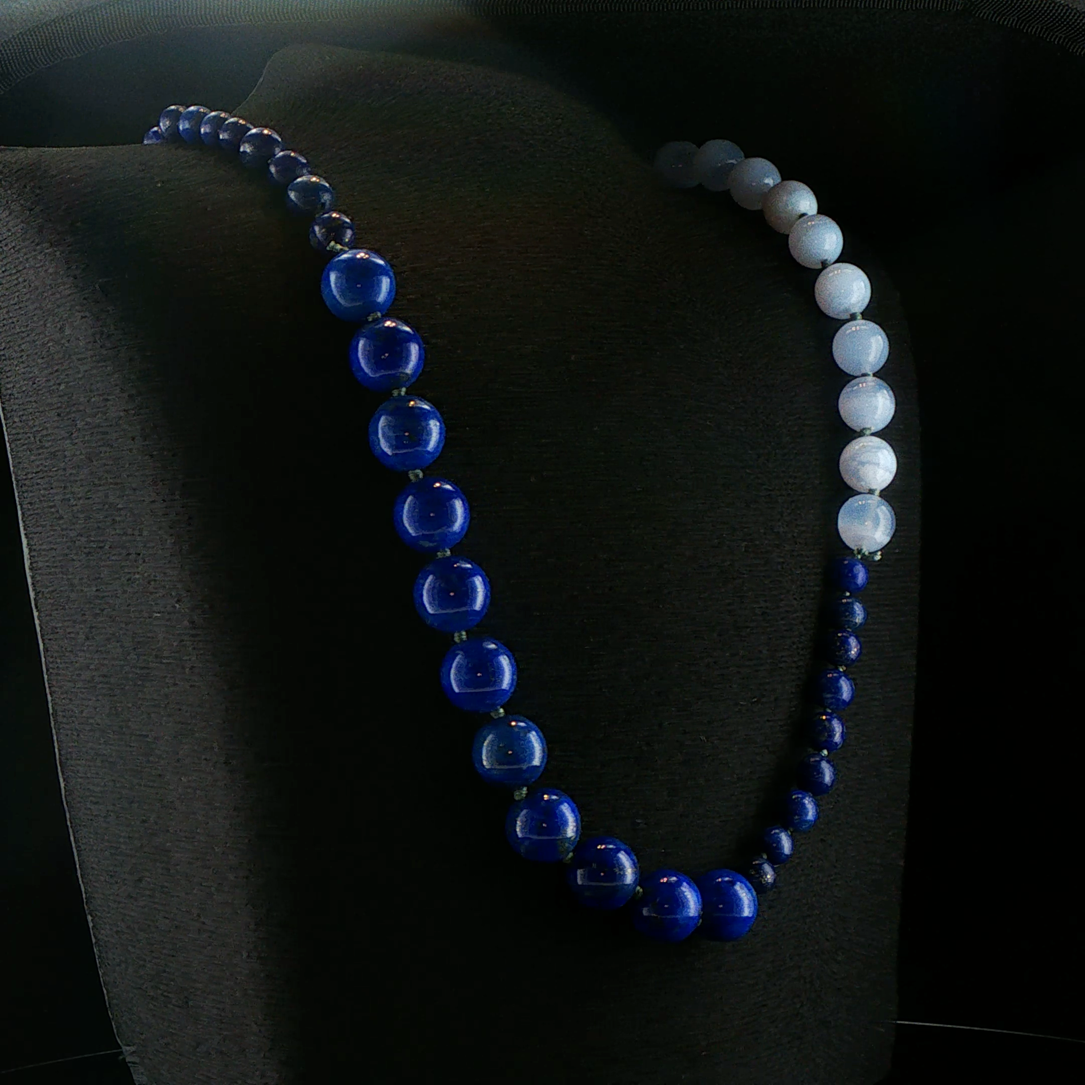 Lapis and Chalcedony Lariat