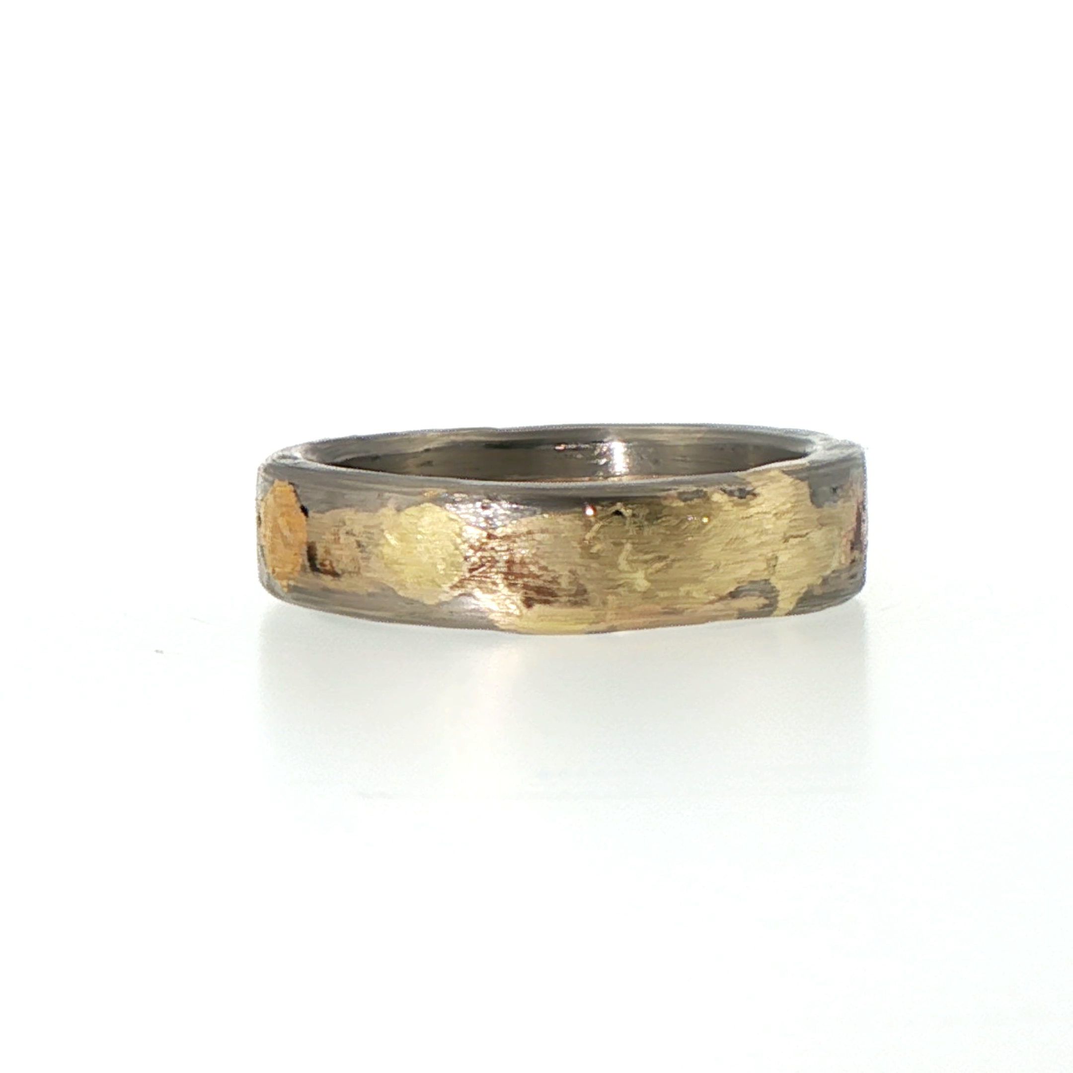 Palladium and Gold Heavy Seamed Band