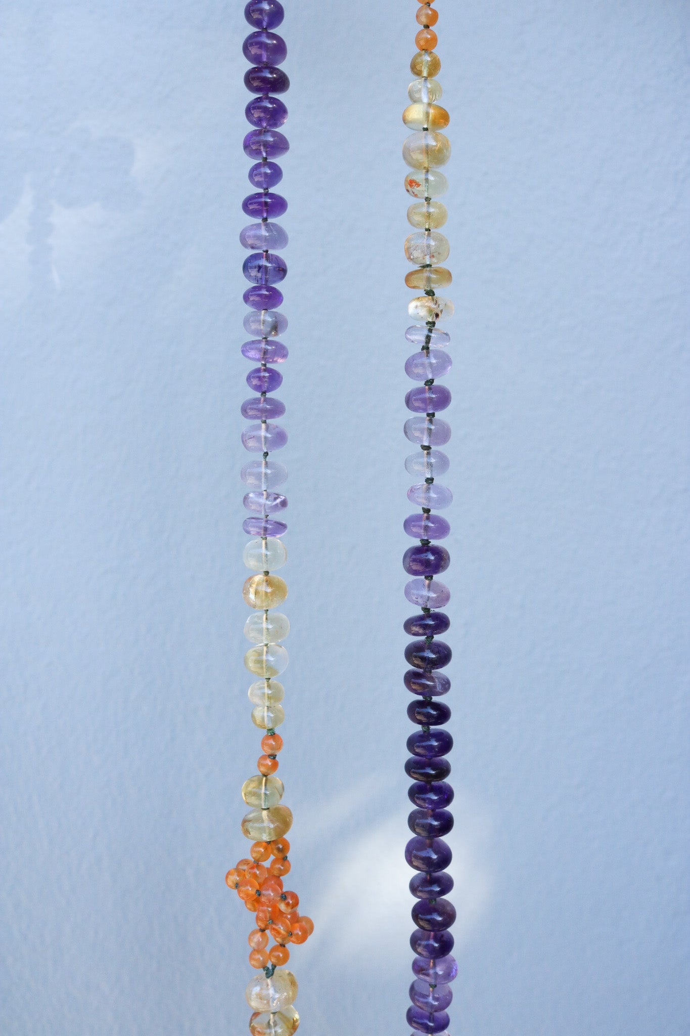 Amethyst, Citrine and Carnelian Double Long Lariat