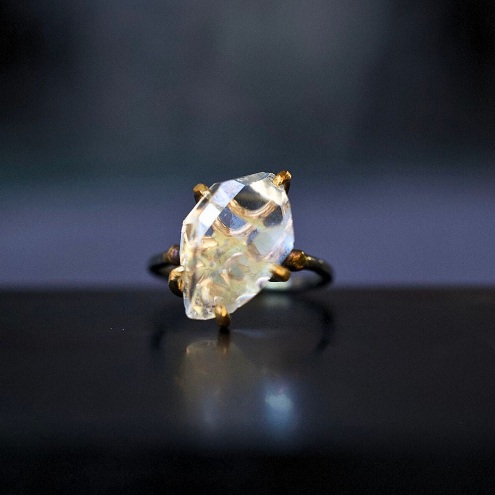 Herkimer Quartz Medium Stone Ring