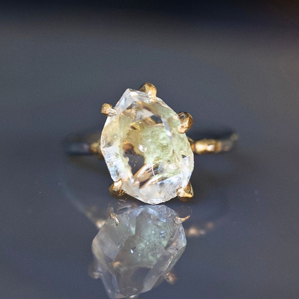 Herkimer Quartz Medium Stone Ring