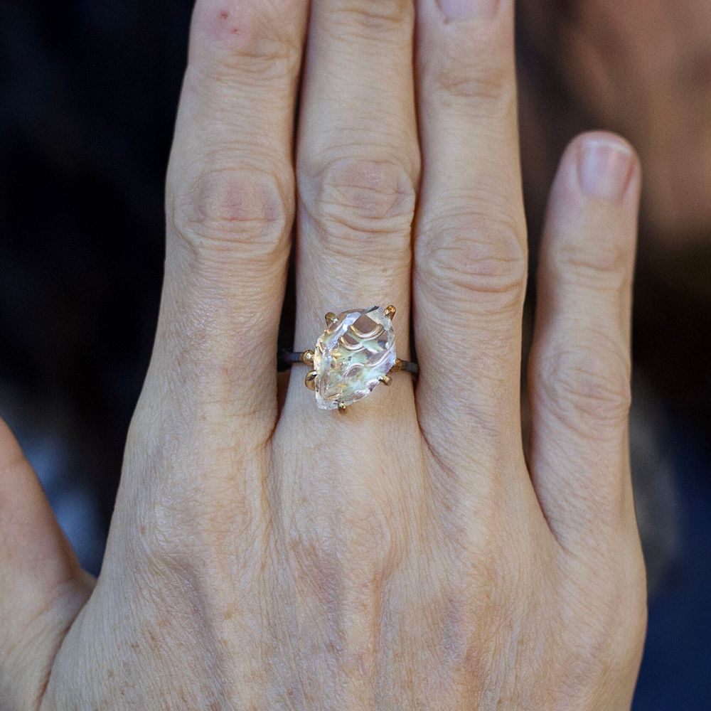 Herkimer Quartz Medium Stone Ring