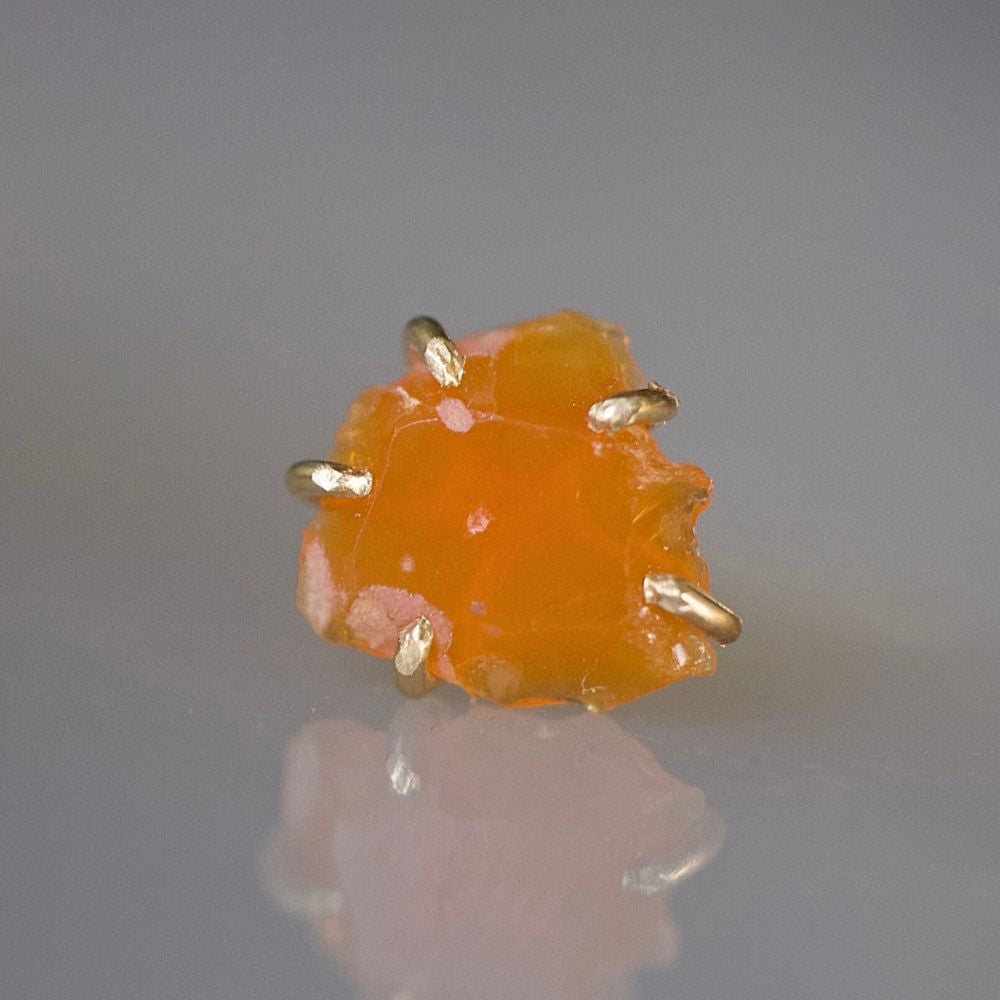 Mexican Fire Opal Small Stone Single Stud