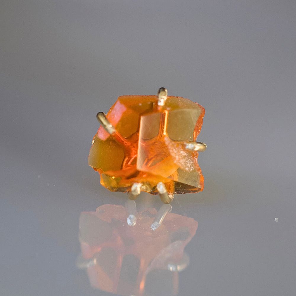 Mexican Fire Opal Single Medium Stone Stud