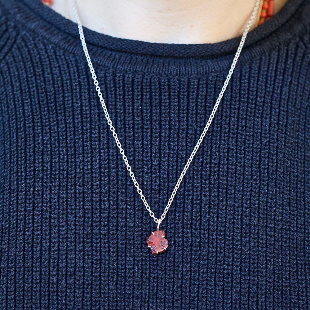 Mexican Fire Opal Small Stone Pendant