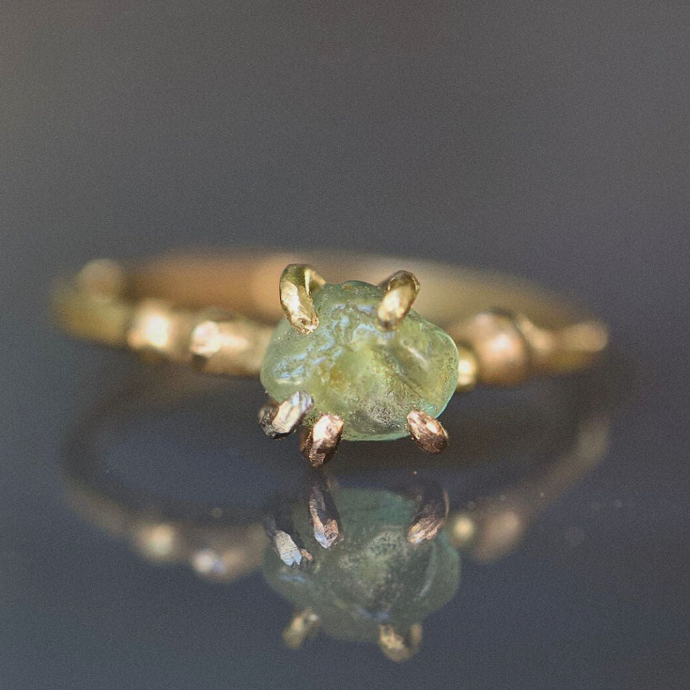 Montana Sapphire Small Stone Ring on a Yellow Gold Band