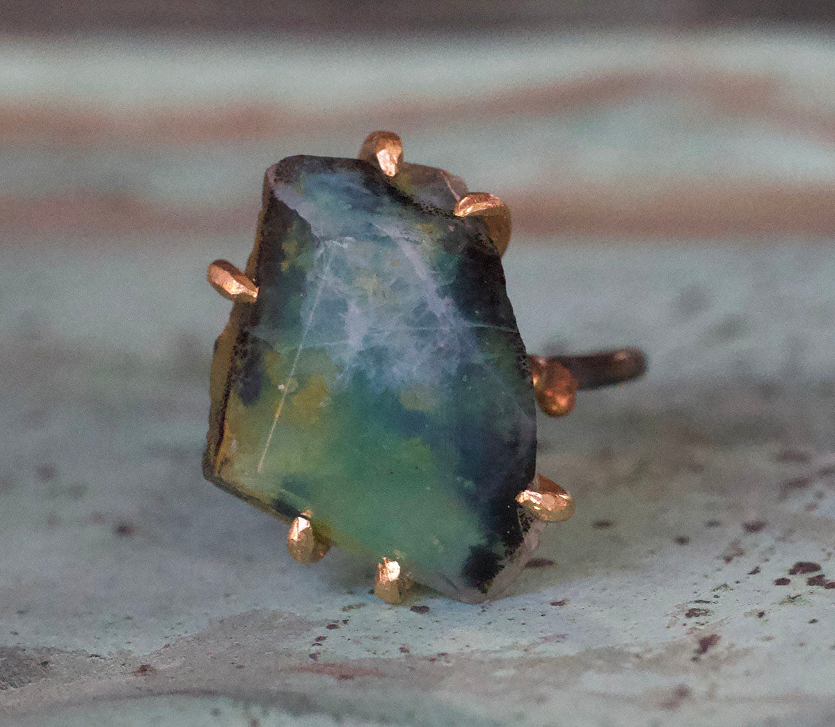 Peruvian Opal Large Stone Ring