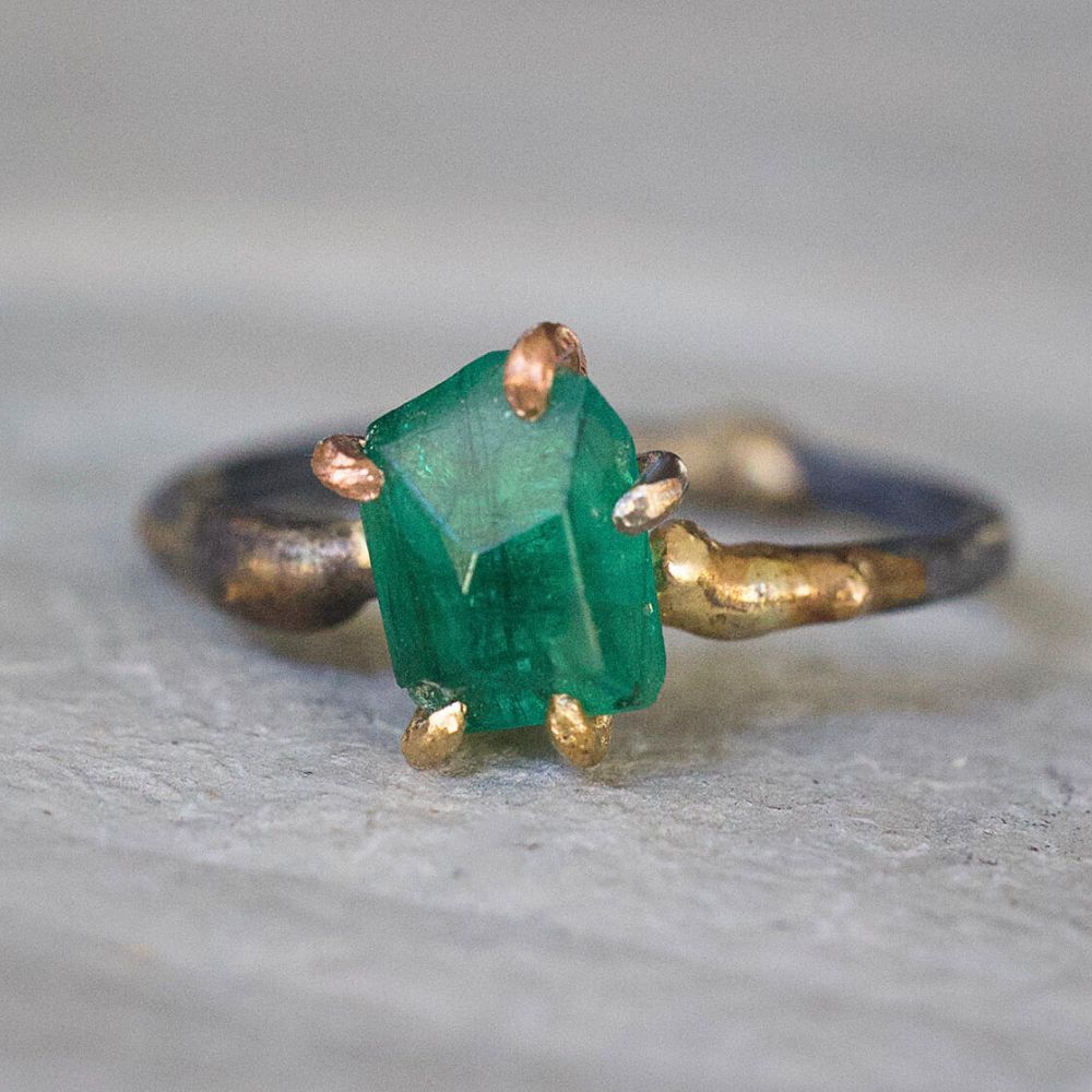 Zambian Emerald Small Stone Ring