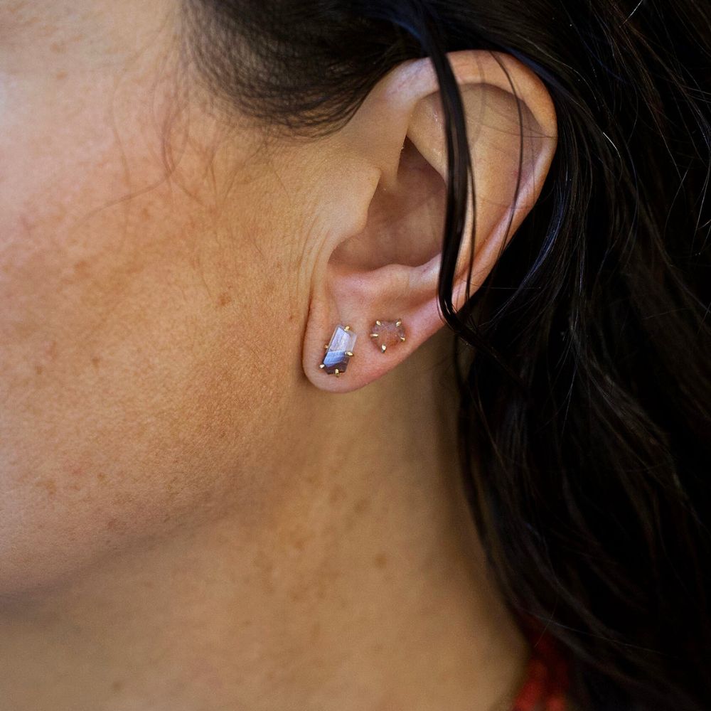 Banded Agate Medium Stone Studs