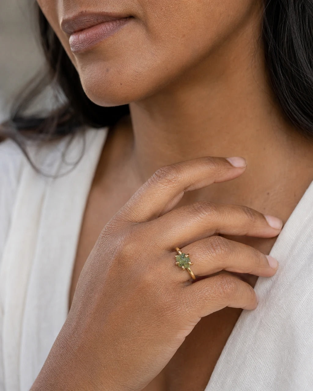 Alexandrite Small Stone Ring on a Yellow Gold Embedded Band