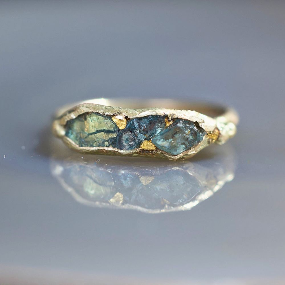 Alexandrite Band with a Yellow Gold Band