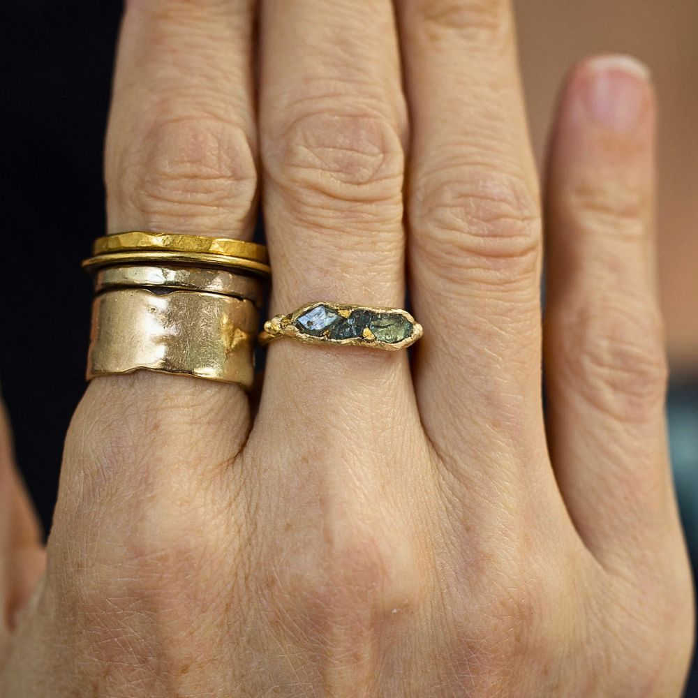 Alexandrite Band with a Yellow Gold Band