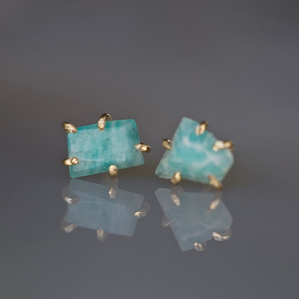 Amazonite Small Stone Studs