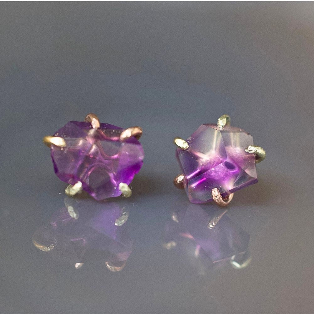 Amethyst Medium Stone Studs