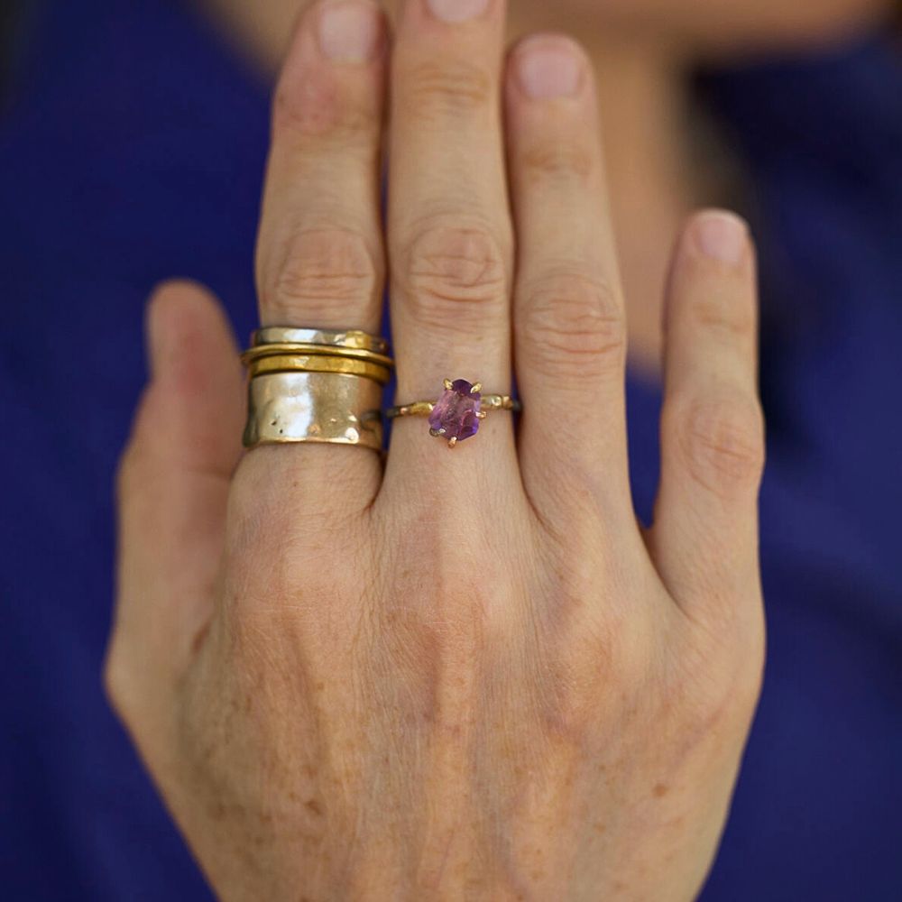 Amethyst Small Stone Ring