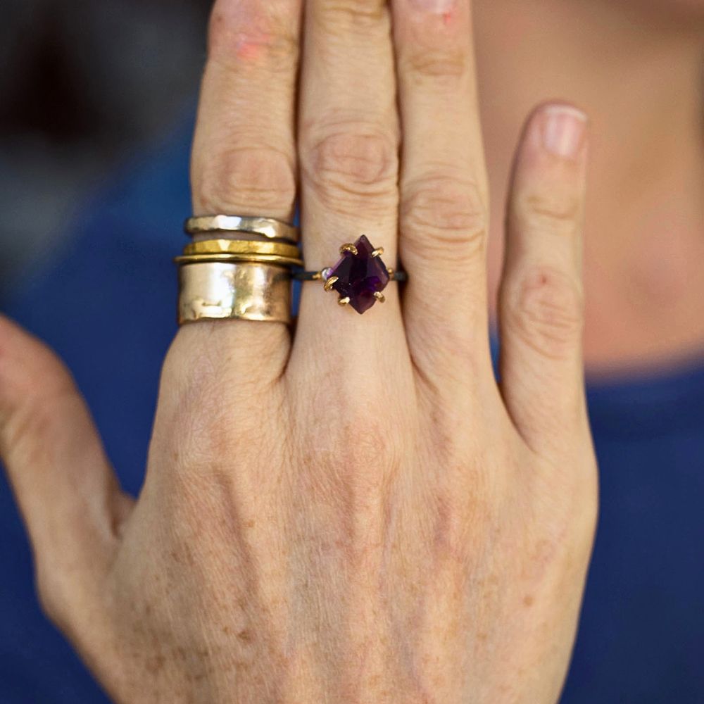 Amethyst Medium Stone Ring