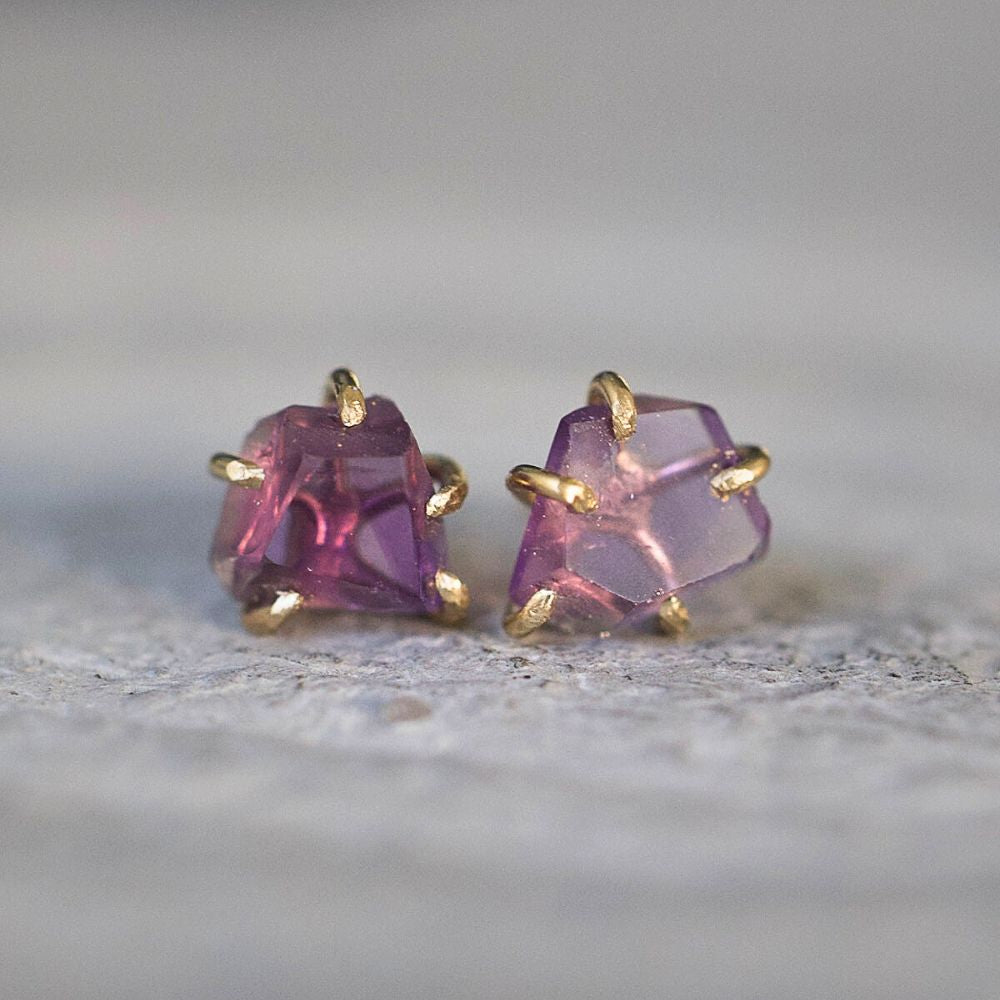 Amethyst Small Stone Studs