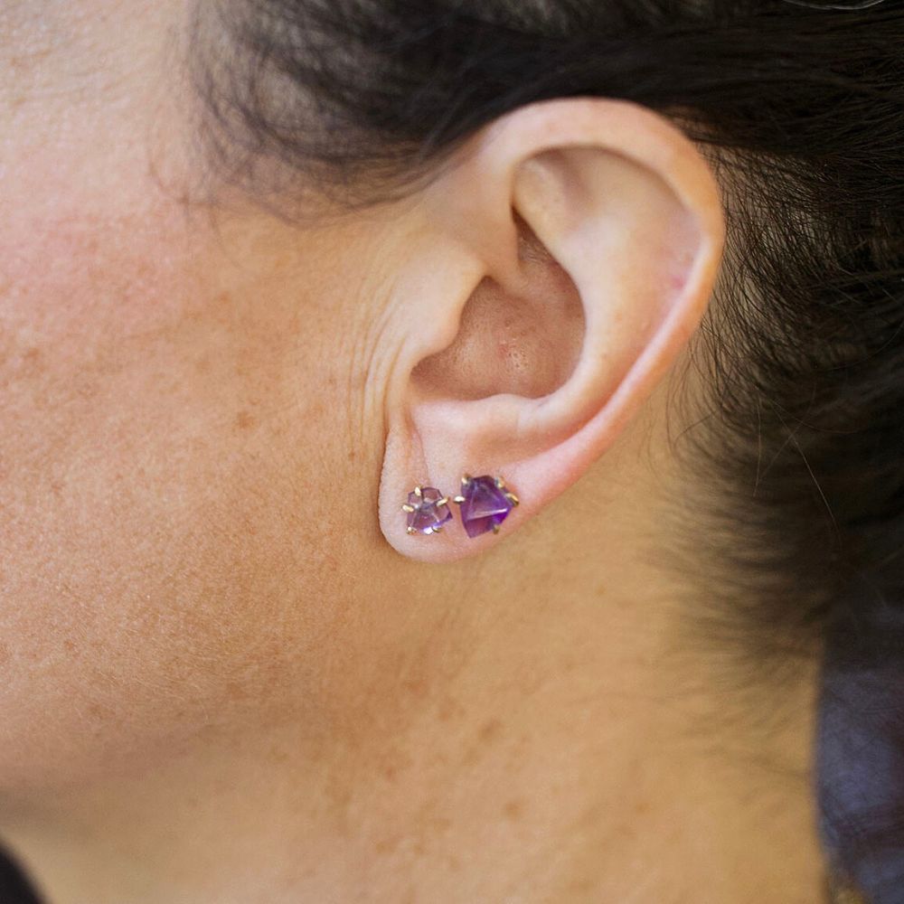 Amethyst Small Stone Studs