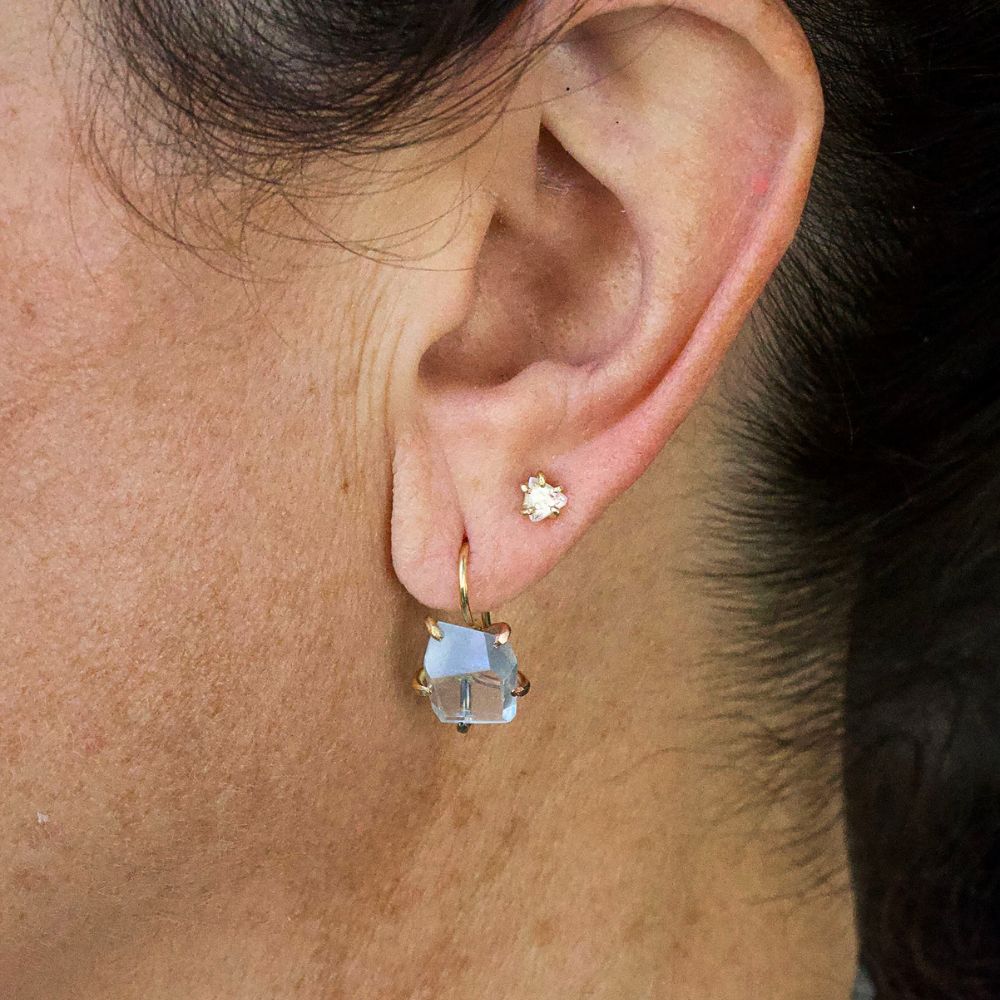 Aquamarine Hook Earrings