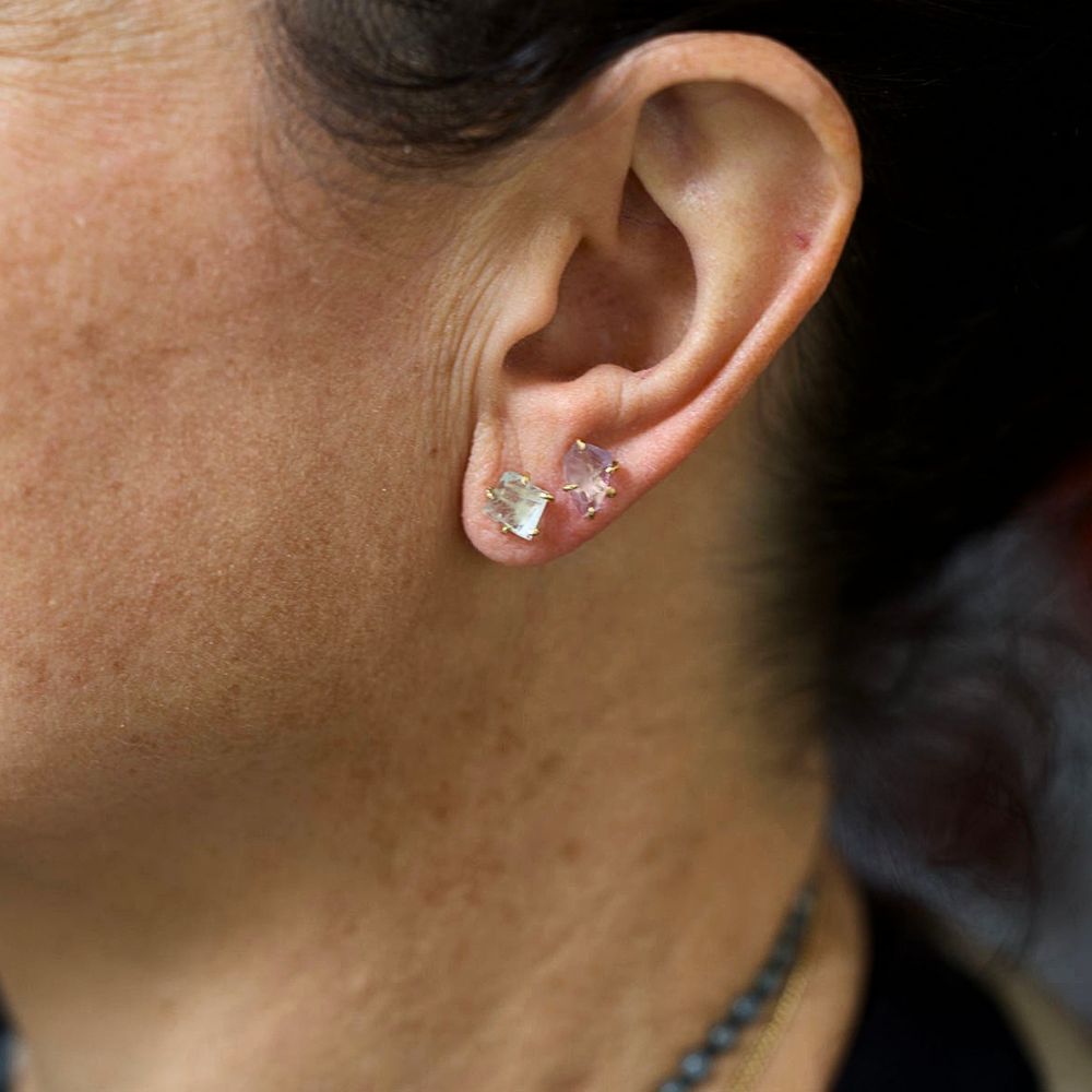 Aquamarine Medium Stone Studs