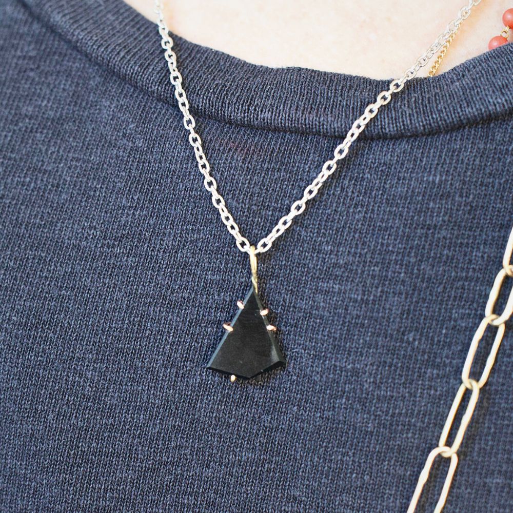 Wyoming Black Jade Small Stone Pendant