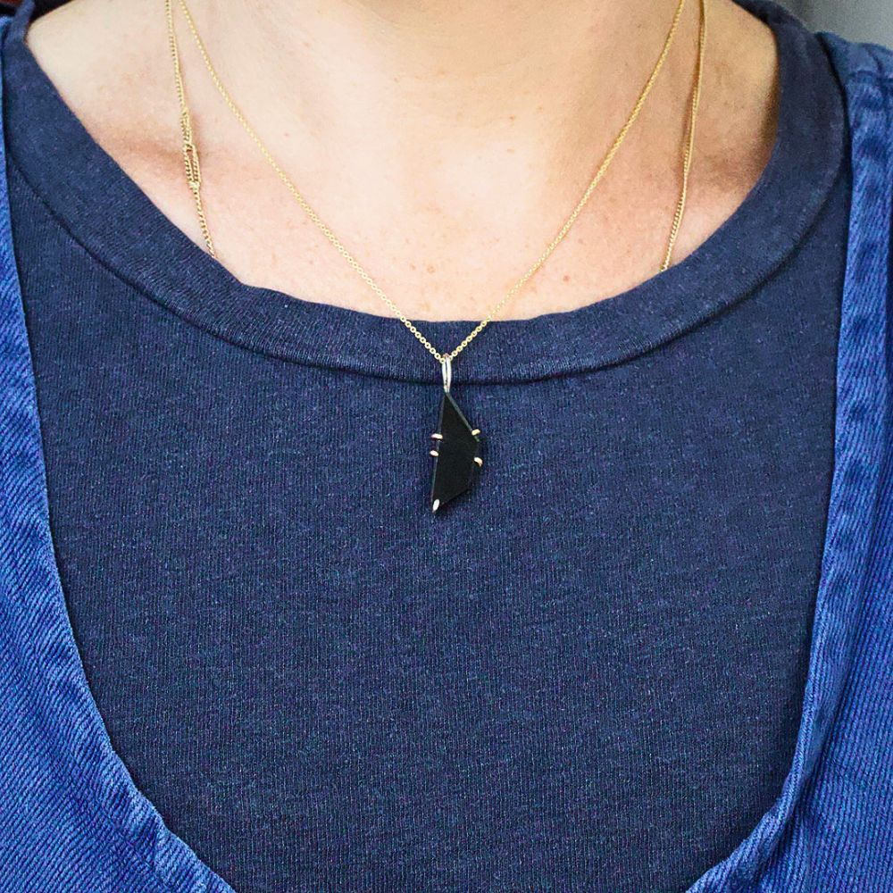 Wyoming Black Jade Medium Stone Pendant