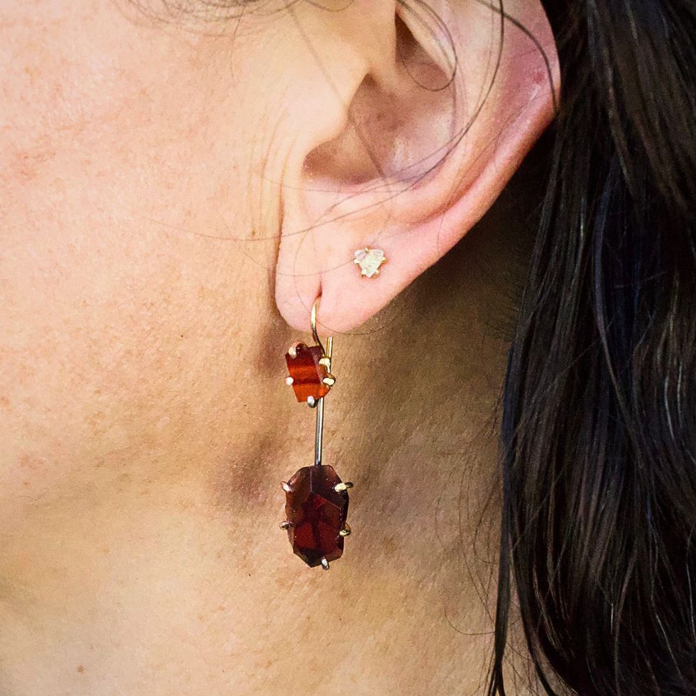 Carnelian and Garnet Day to Night Earrings