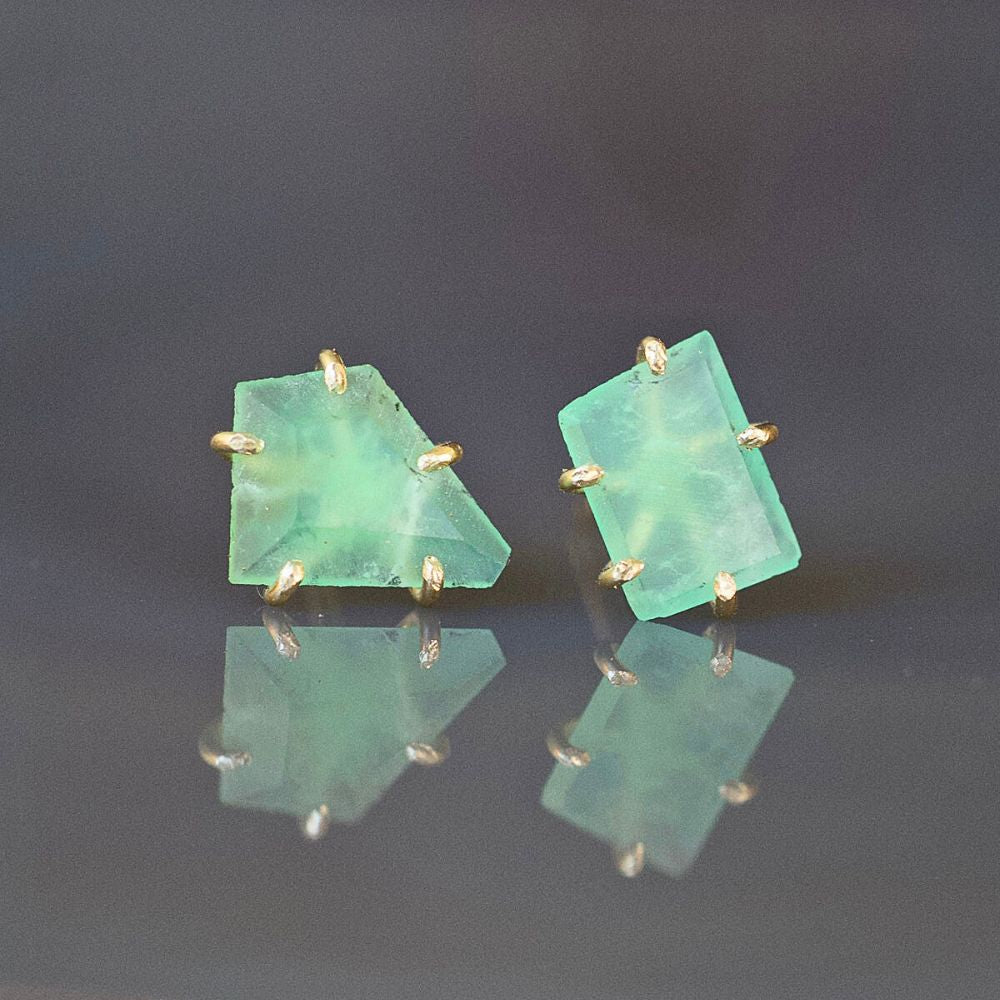 Chrysoprase Medium Stone Studs