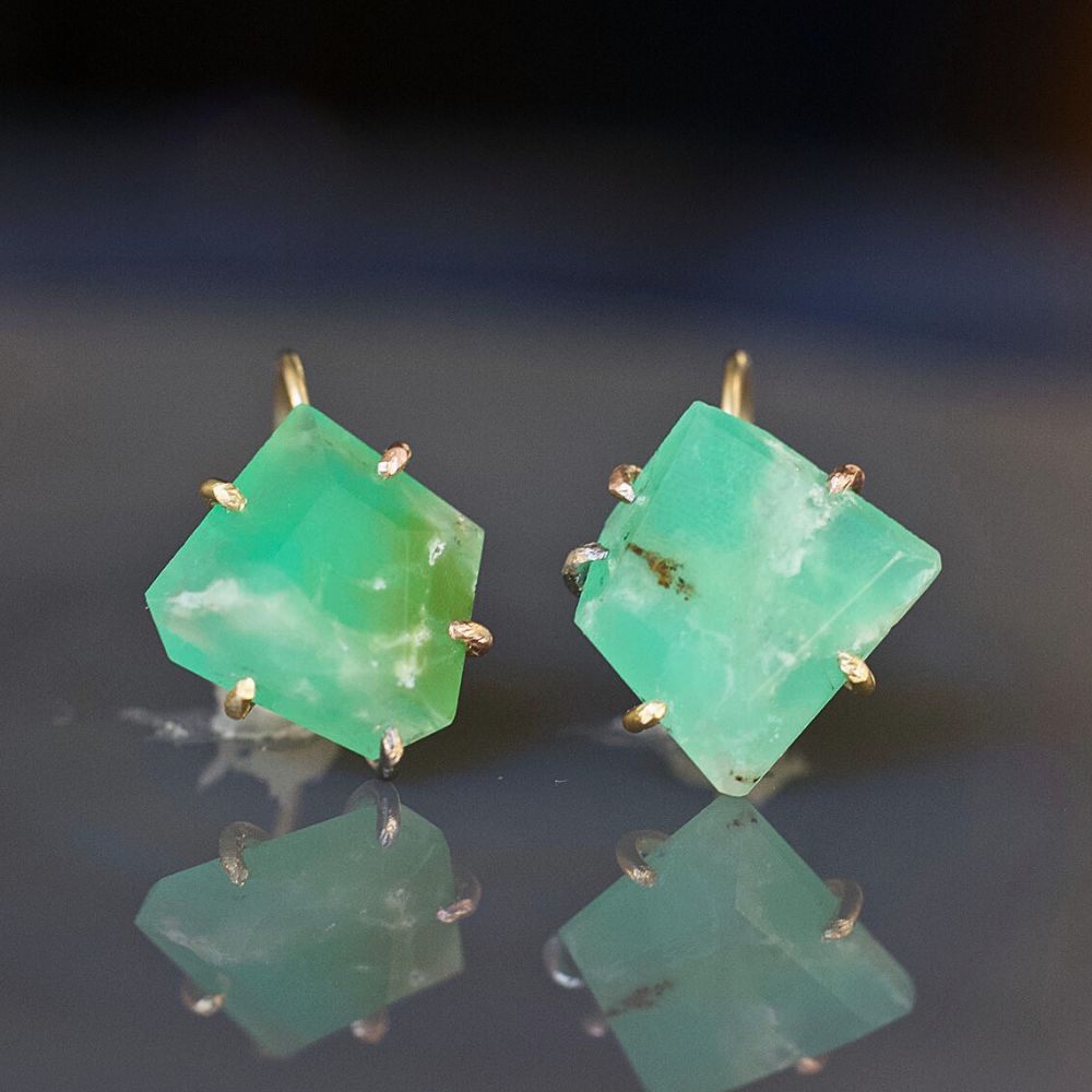 Chrysoprase Hook Earrings