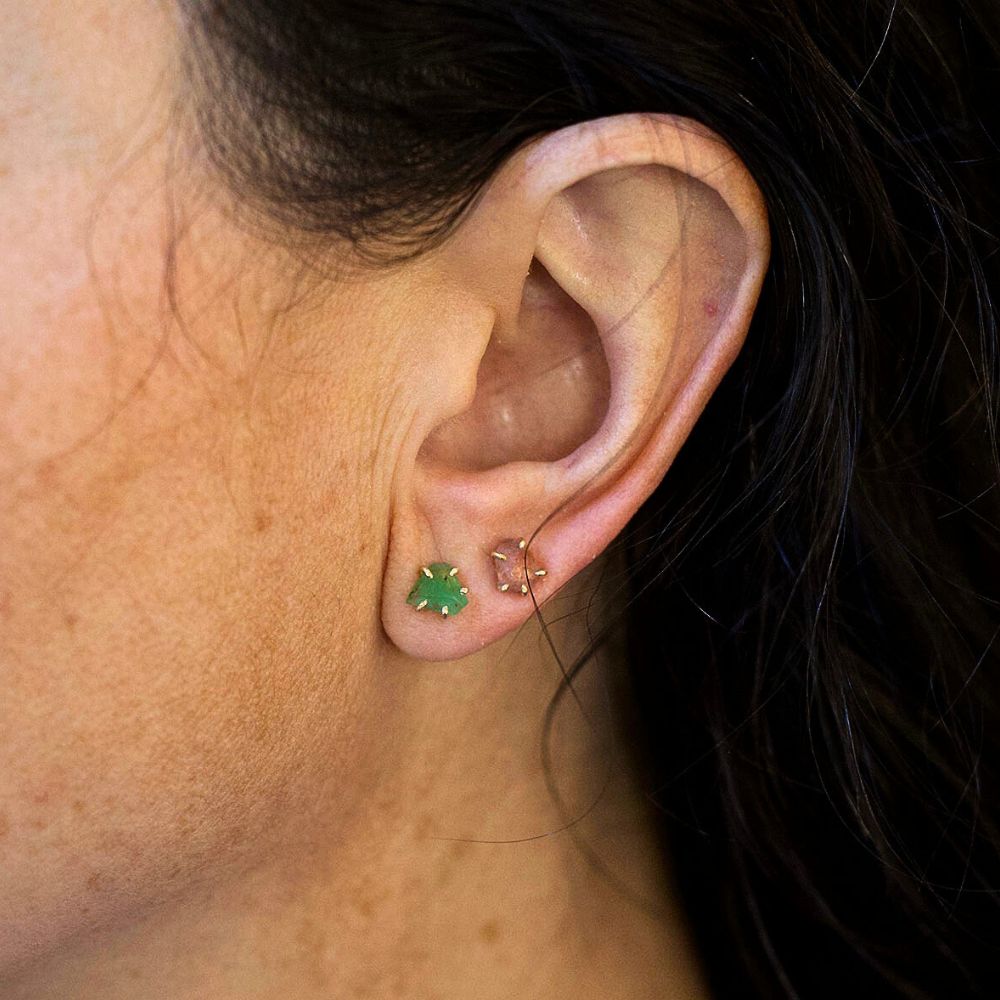 Chrysoprase Small Stone Studs