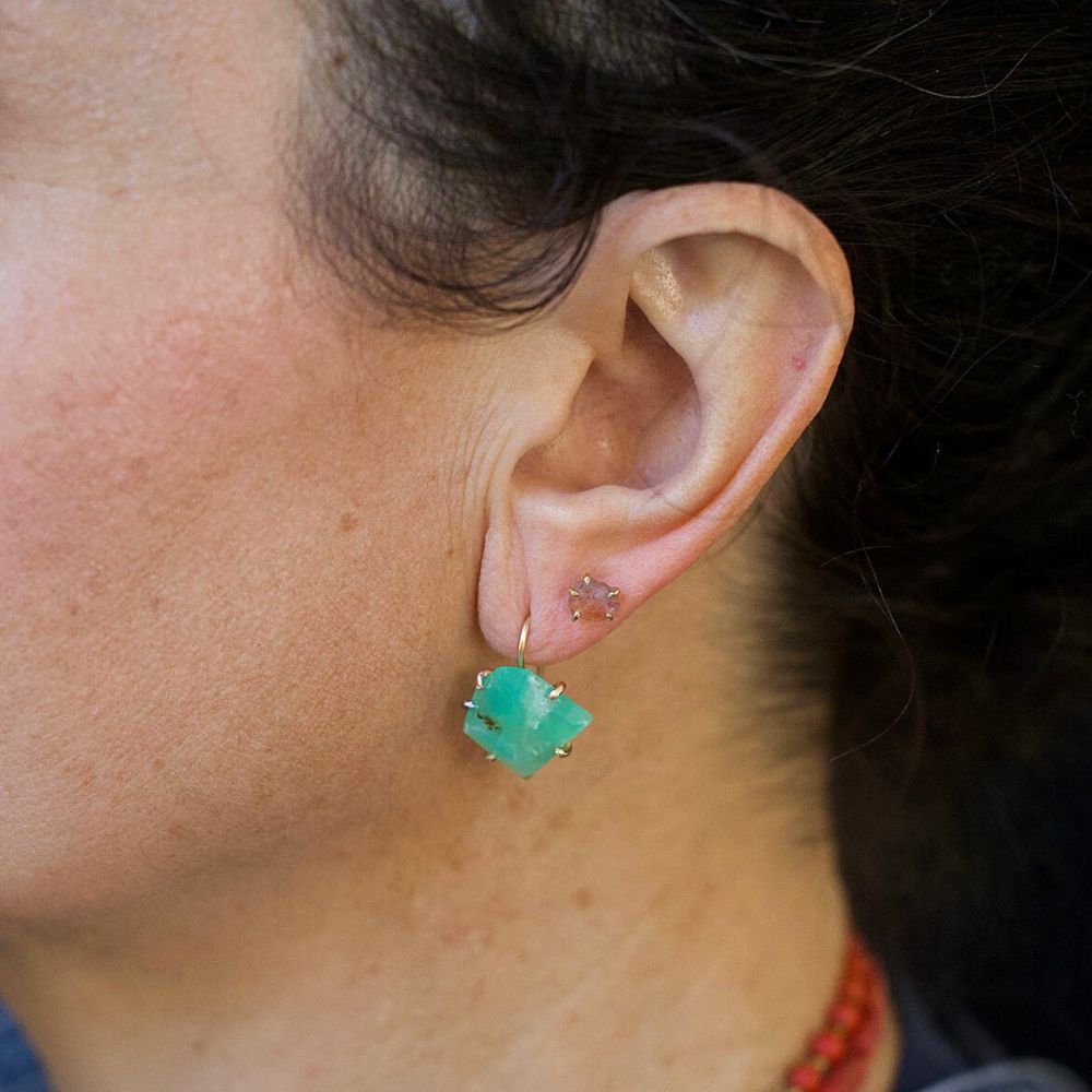 Chrysoprase Hook Earrings