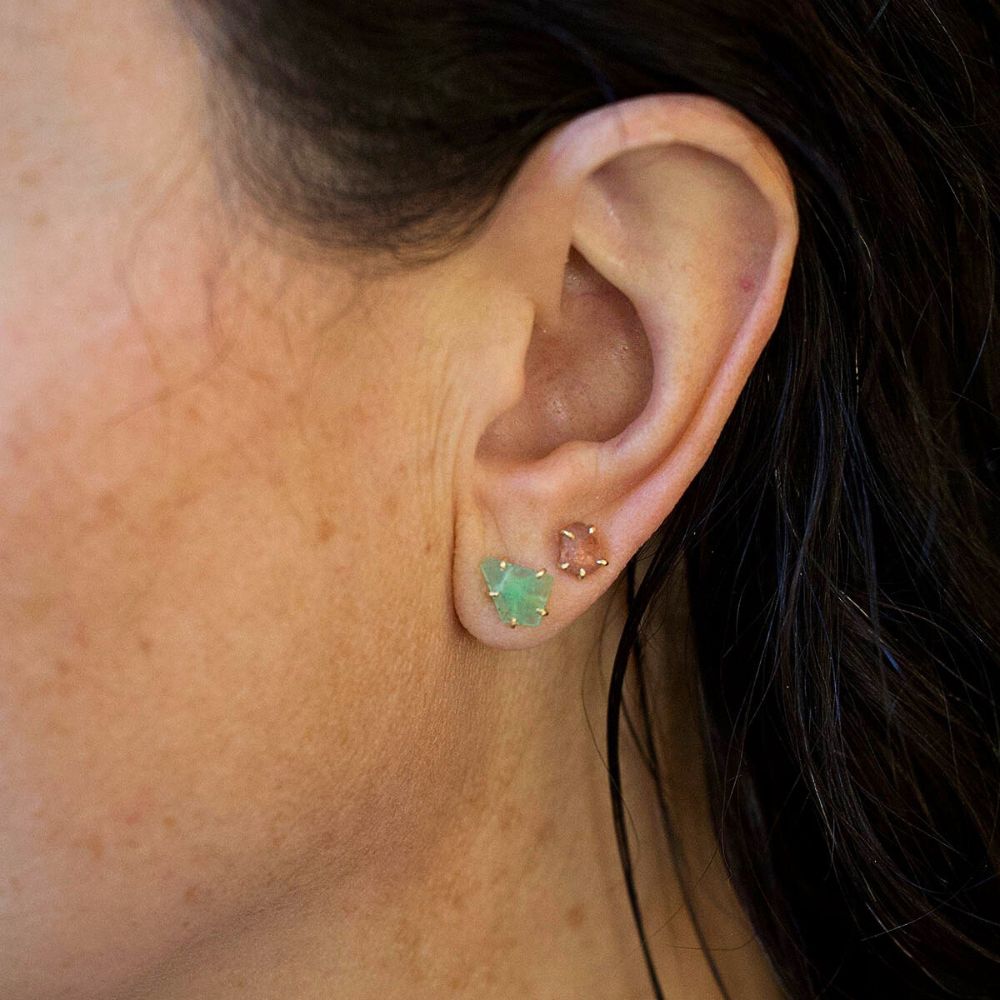 Chrysoprase Medium Stone Studs