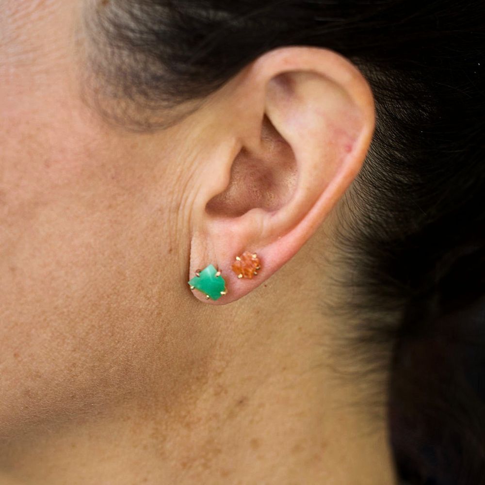 Chrysoprase Large Stone Studs