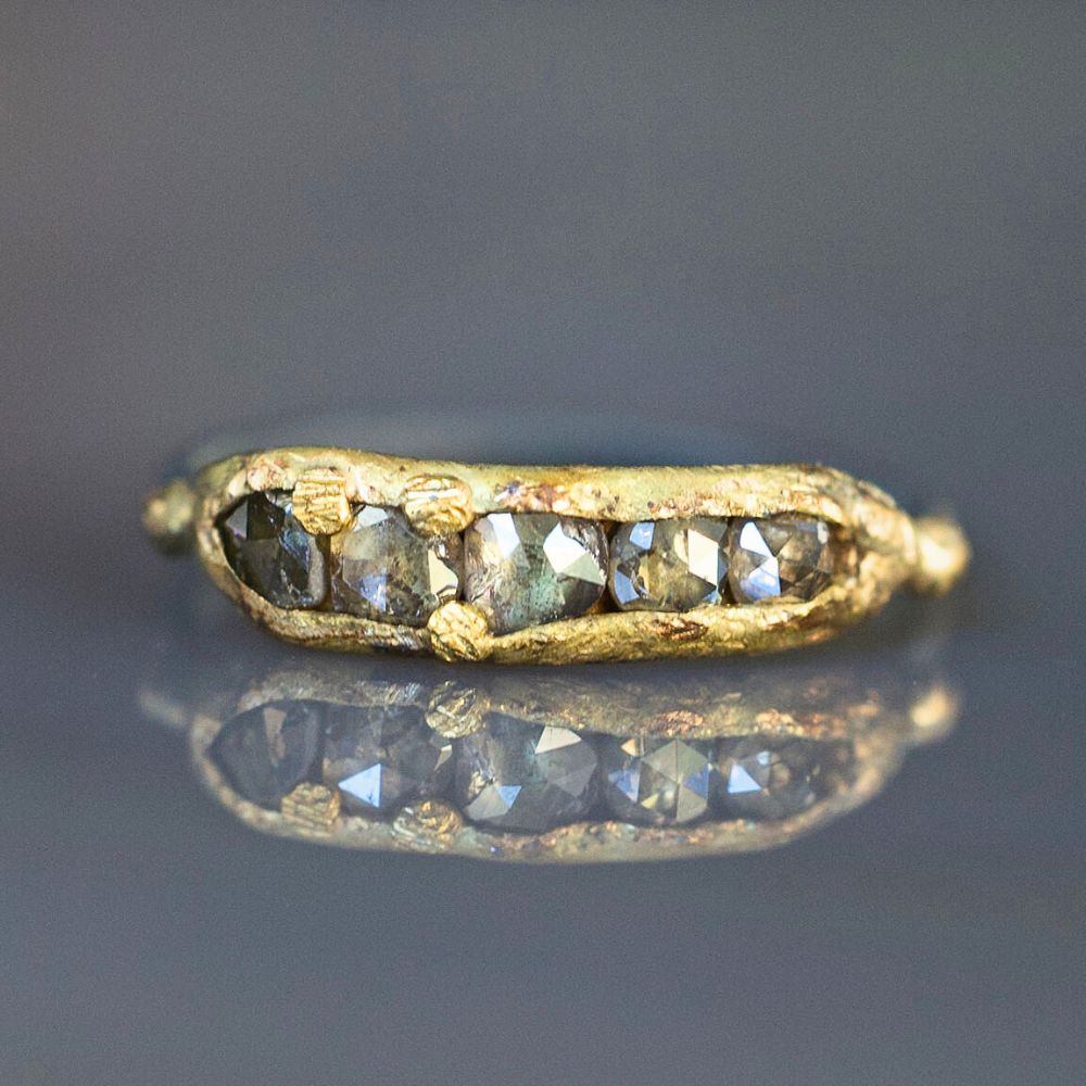 Cognac Rose Cut Diamond Band