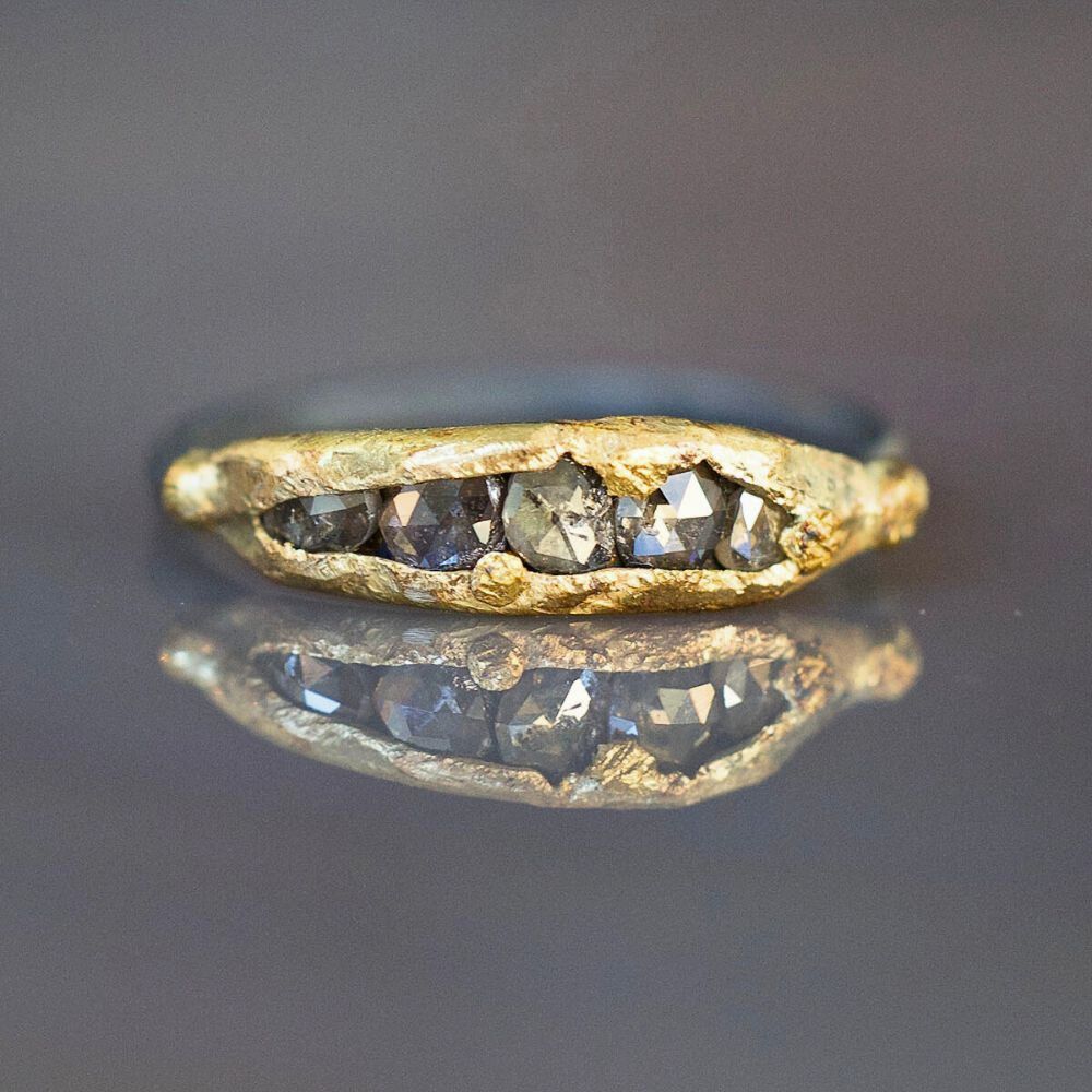 Cognac Rose Cut Diamond Band