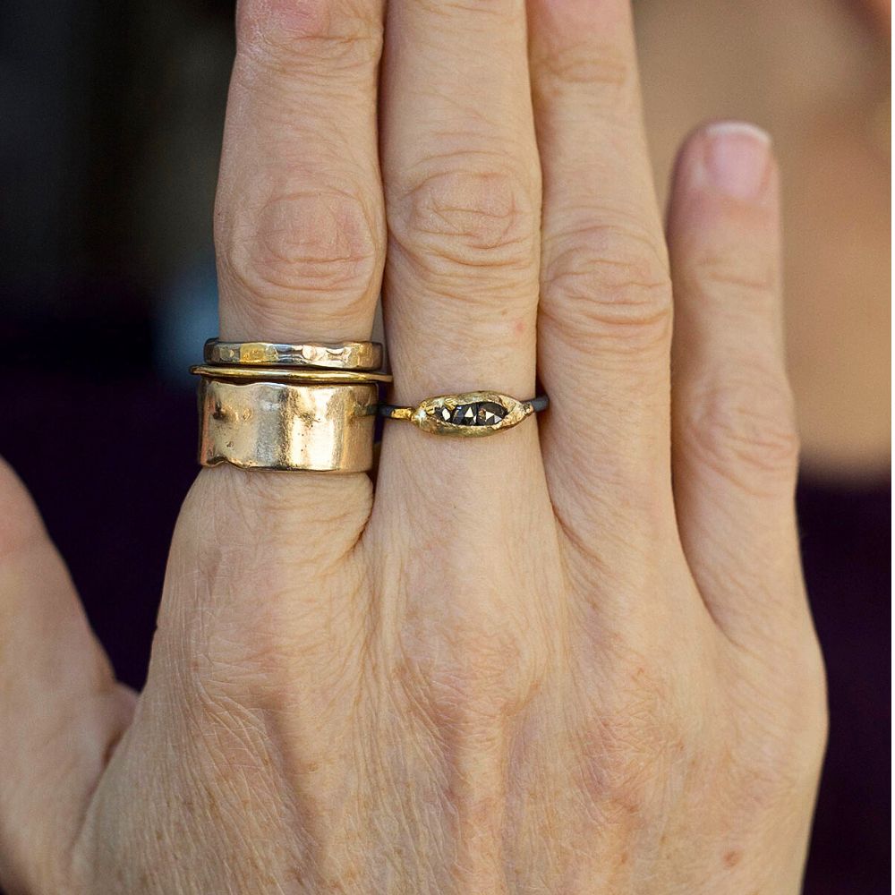 Cognac Rose Cut Diamond Band