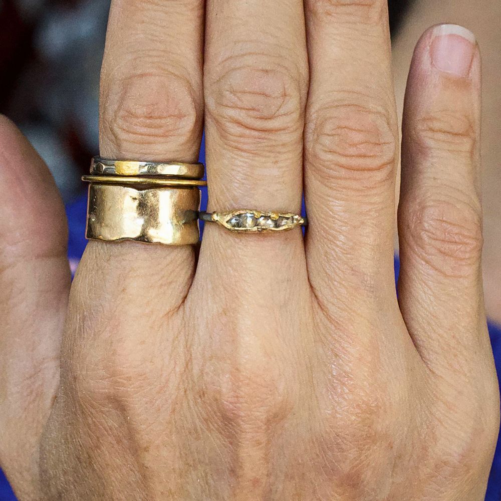 Cognac Rose Cut Diamond Band Mini