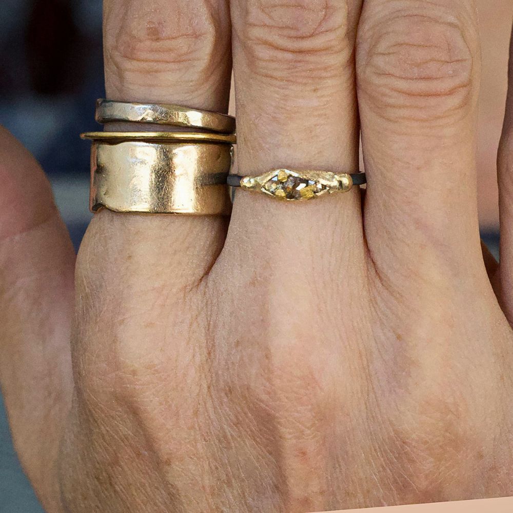 Cognac Rose Cut Diamond Band Mini