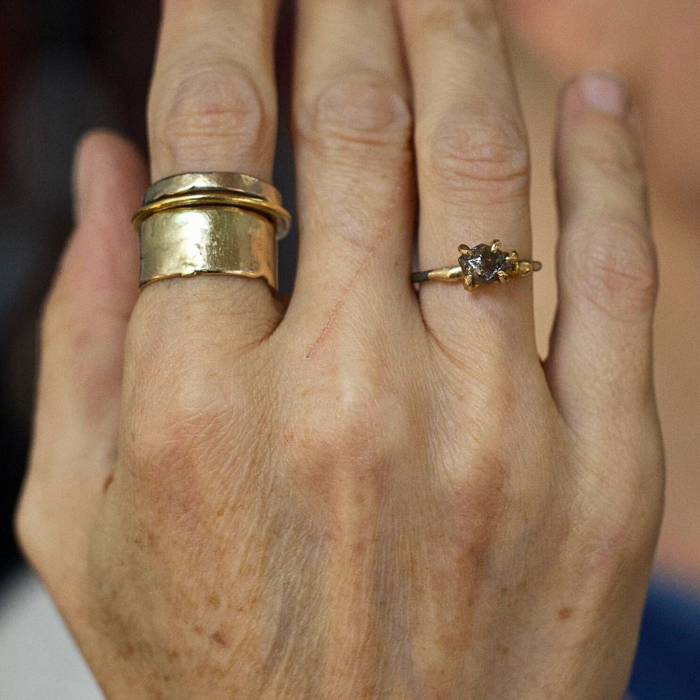 Rough 1 CT Diamond Ring