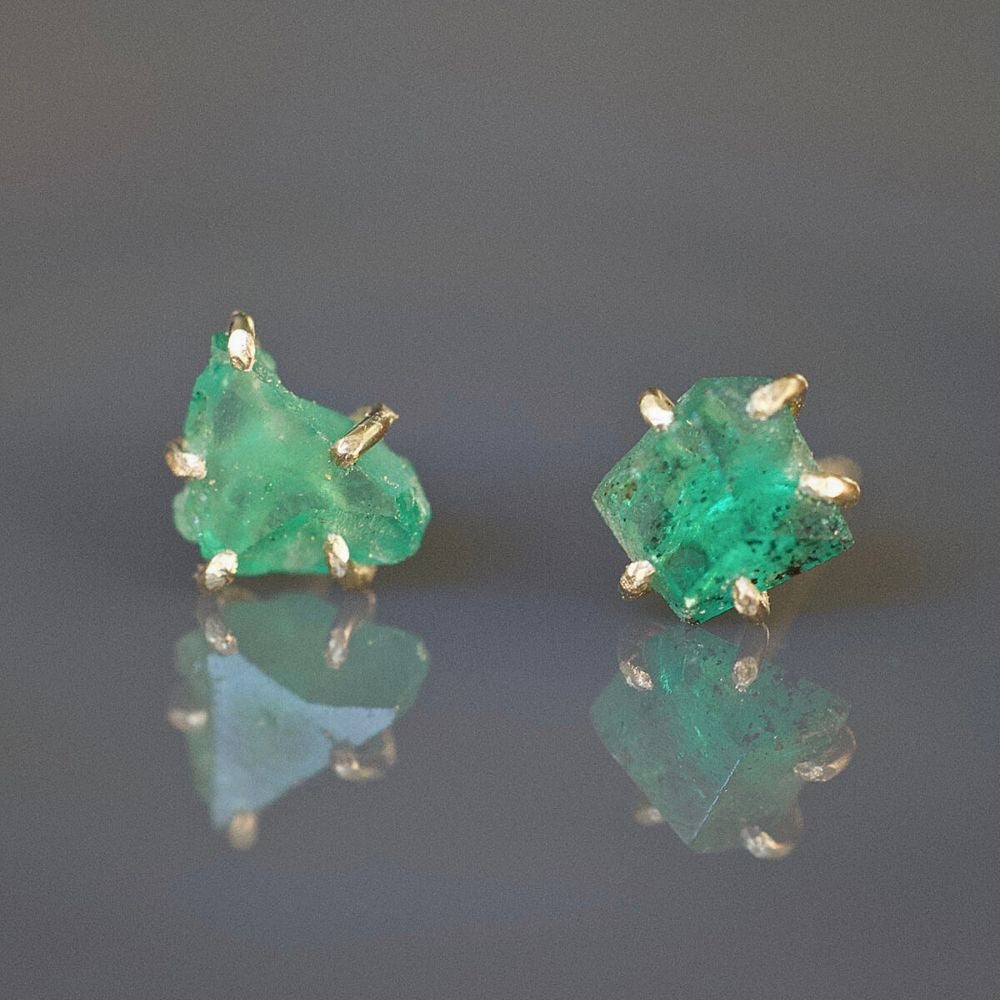 Zambian Emerald Small Stone Studs