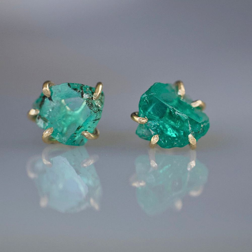 Zambian Emerald Small Stone Studs