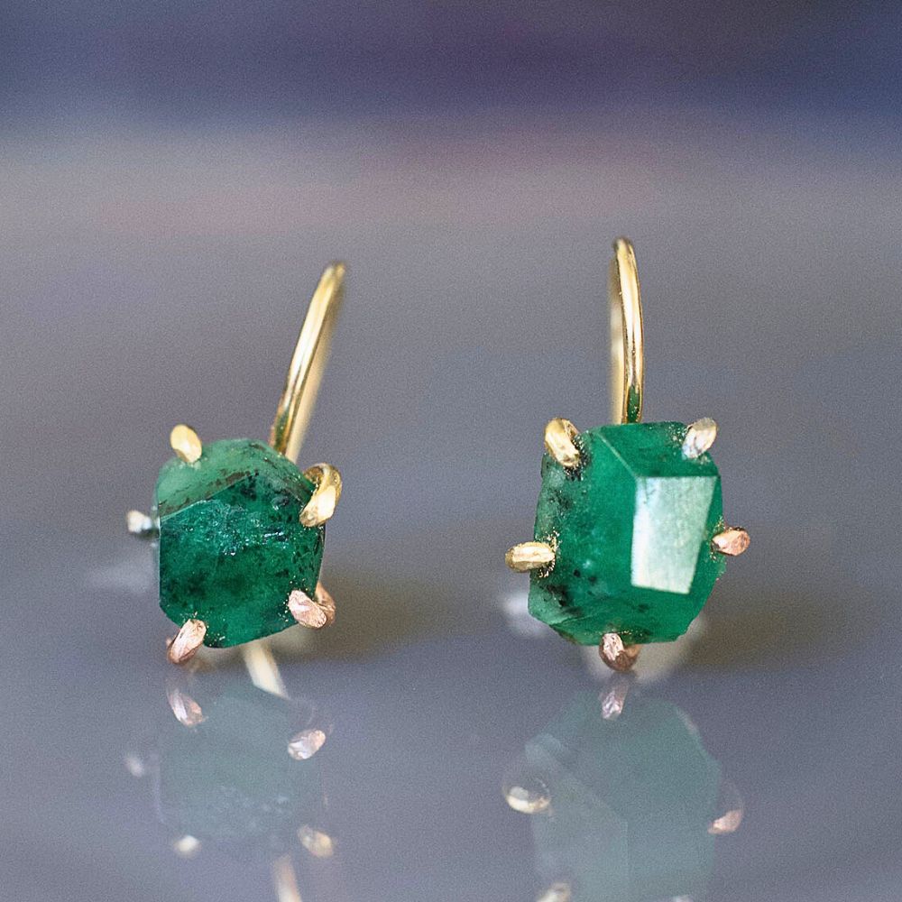 Brazilian Emerald Hook Earrings