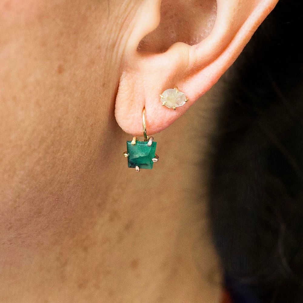 Brazilian Emerald Hook Earrings