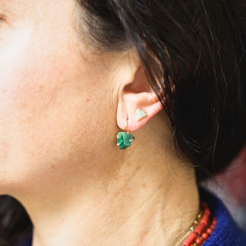 Zambian Emerald Hook Earrings