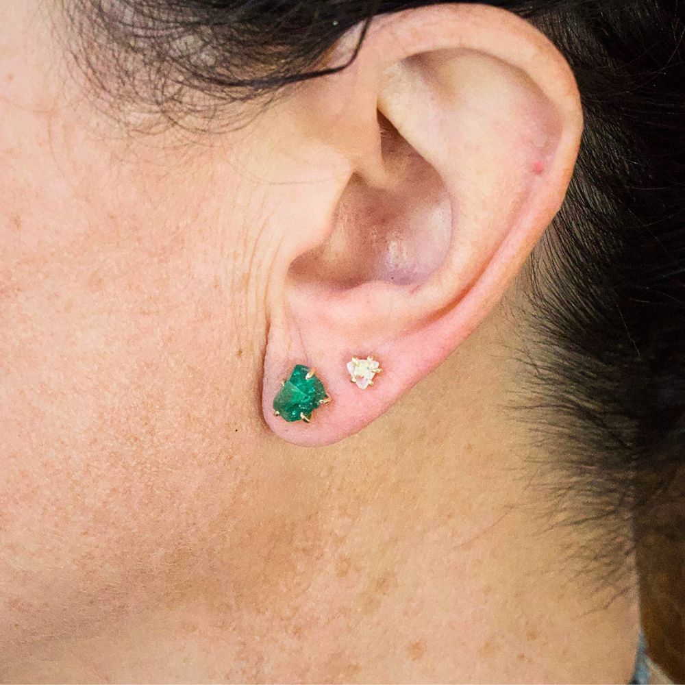 Zambian Emerald Medium Stone Studs
