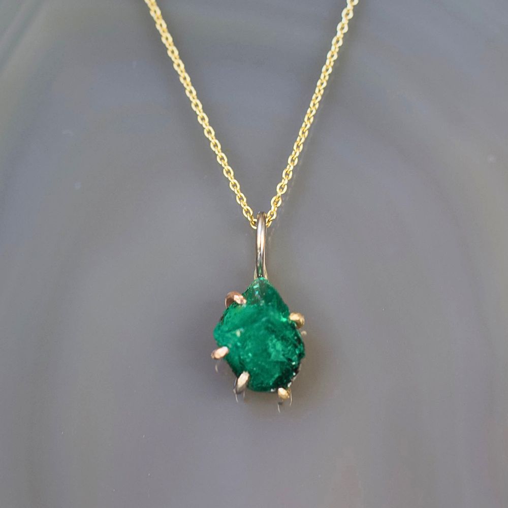 Zambian Emerald Small Stone Pendant
