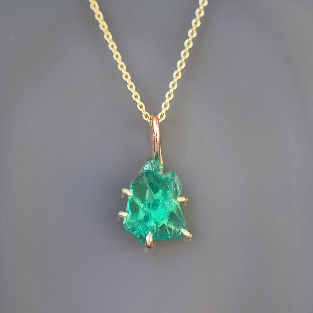 Zambian Emerald Small Stone Pendant