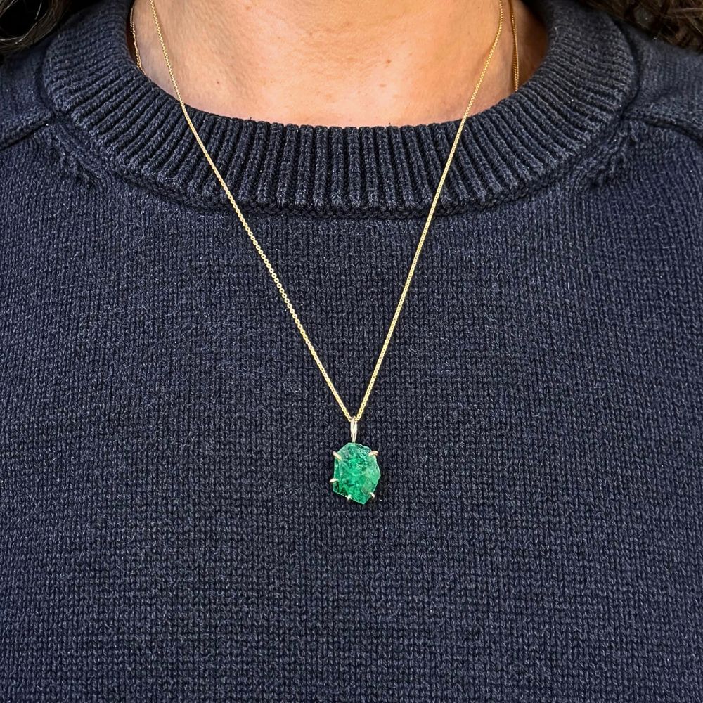 Zambian Emerald Medium Stone Pendant